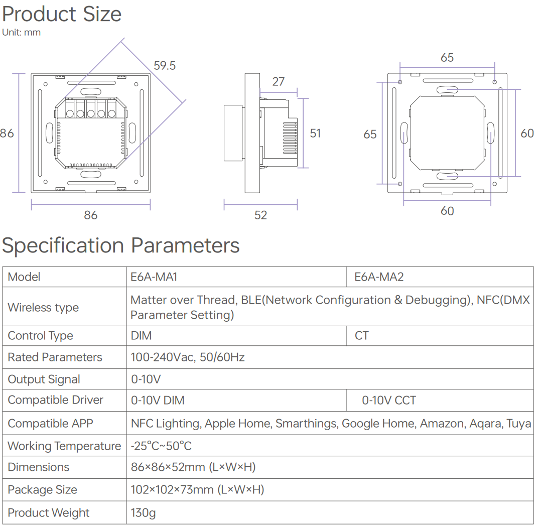 NFC programmable RGBCW Matter LED Controller MA-C5