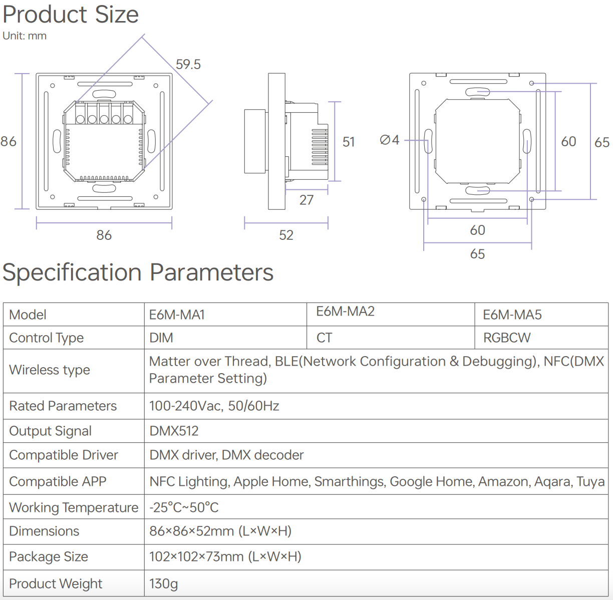 NFC programmable RGBCW Matter LED Controller MA-C5