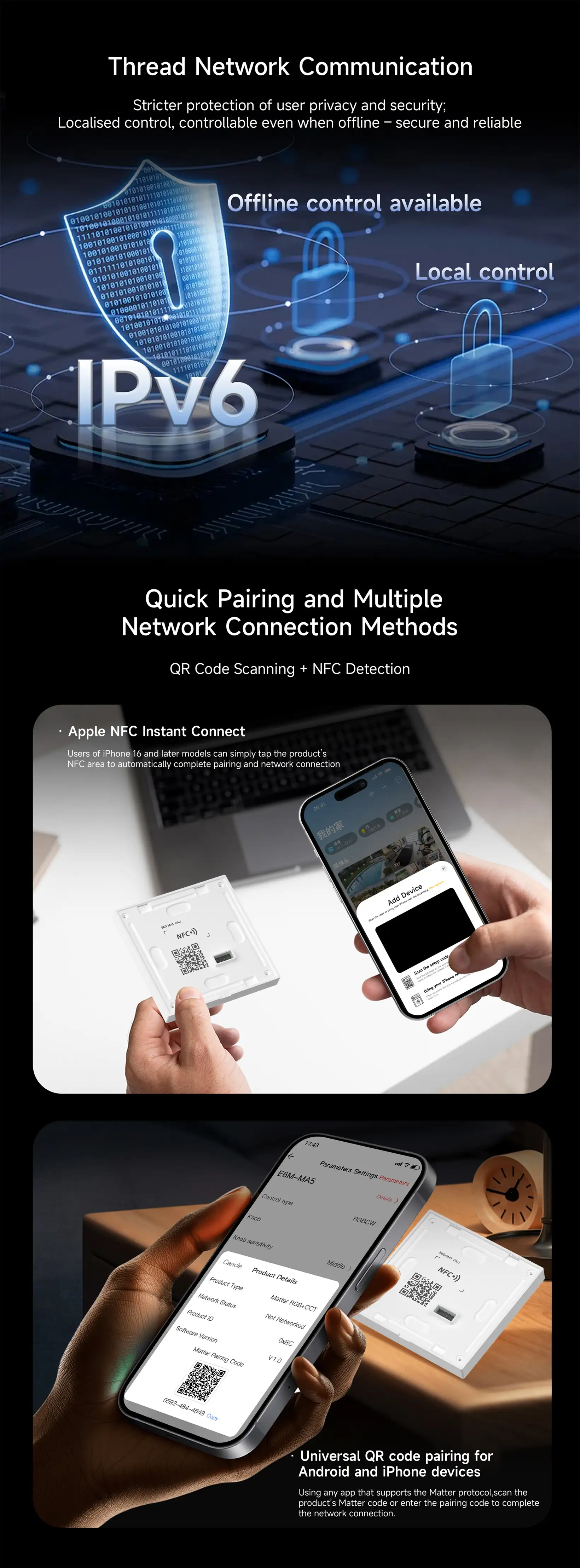 NFC programmable RGBCW Matter LED Controller MA-C5