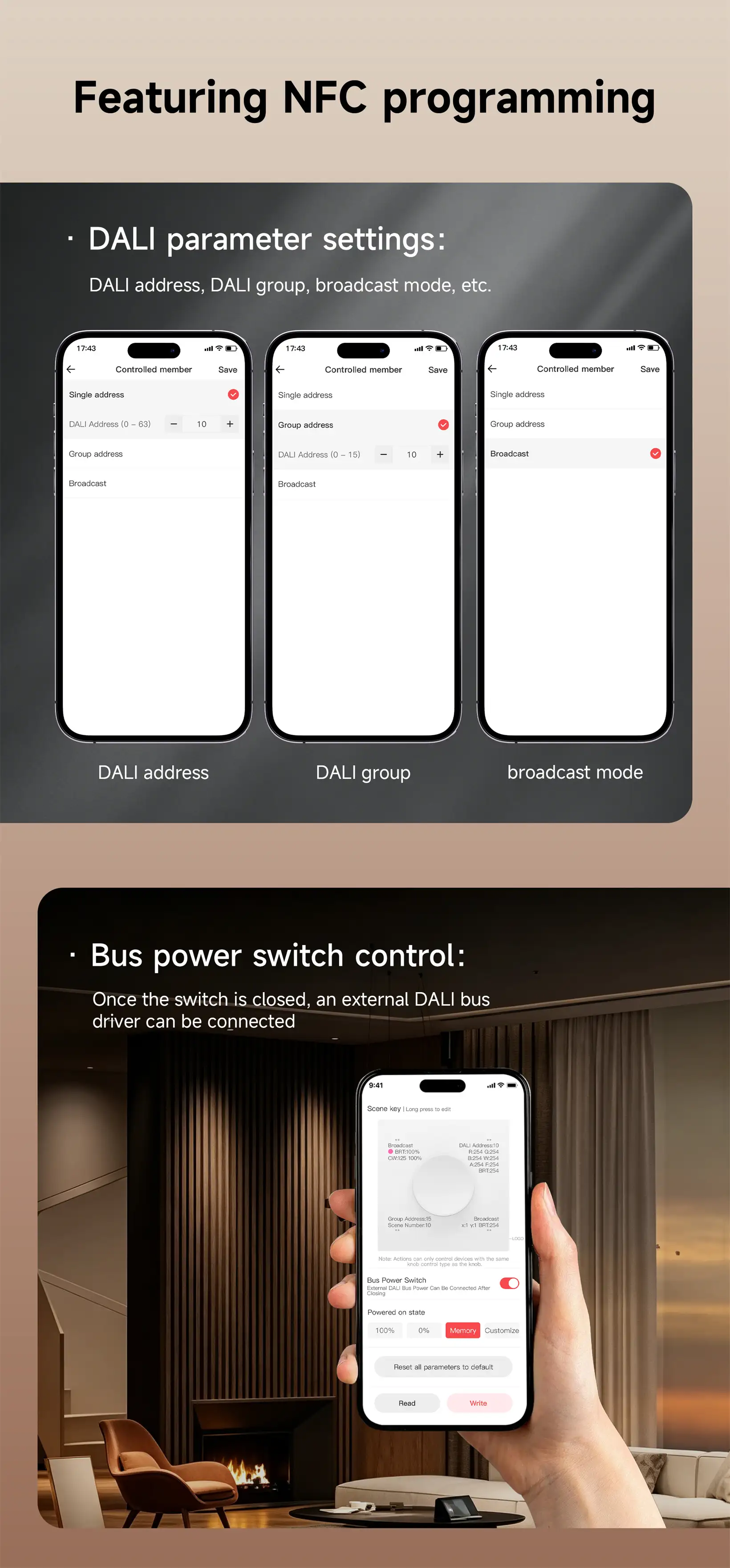 NFC programmable RGBCW Matter LED Controller MA-C5
