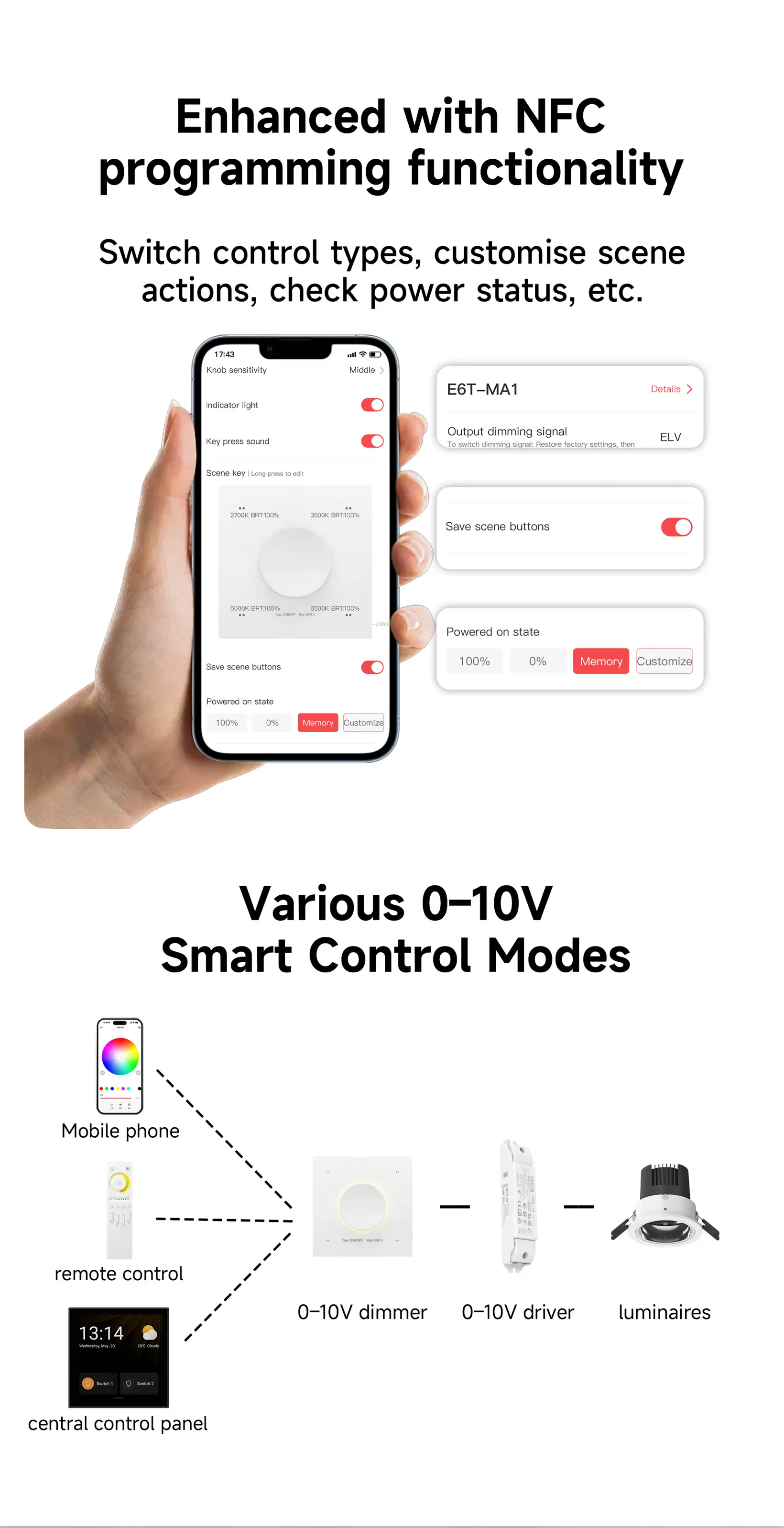 NFC programmable RGBCW Matter LED Controller MA-C5