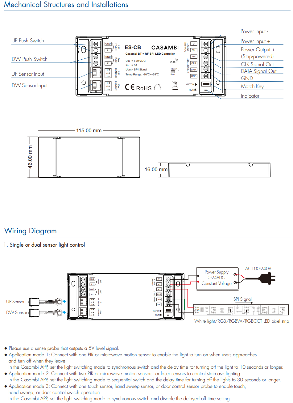 LED Waterproof DMX512 and RDM Decoder - 4 Channel - 5 Amp - 12-36V - Digital Display - DS-WDMX45