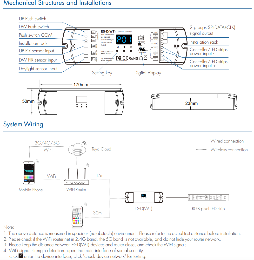 LED Waterproof DMX512 and RDM Decoder - 4 Channel - 5 Amp - 12-36V - Digital Display - DS-WDMX45