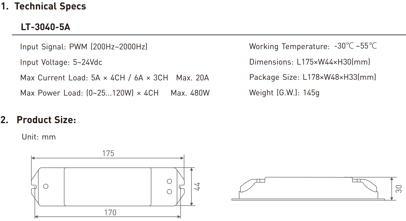 NFC programmable RGBCW Matter LED Controller MA-C5