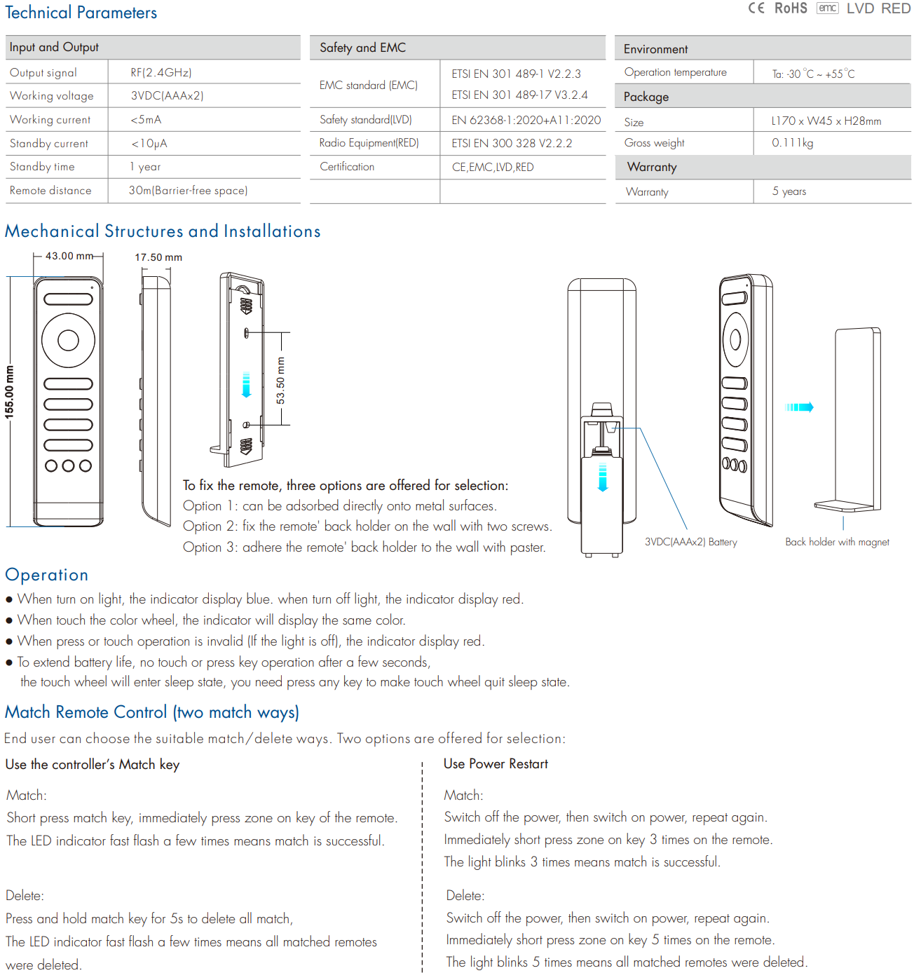 LED Waterproof DMX512 and RDM Decoder - 4 Channel - 5 Amp - 12-36V - Digital Display - DS-WDMX45