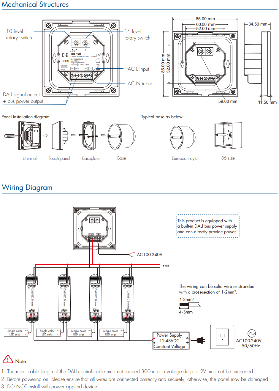 LED Waterproof DMX512 and RDM Decoder - 4 Channel - 5 Amp - 12-36V - Digital Display - DS-WDMX45