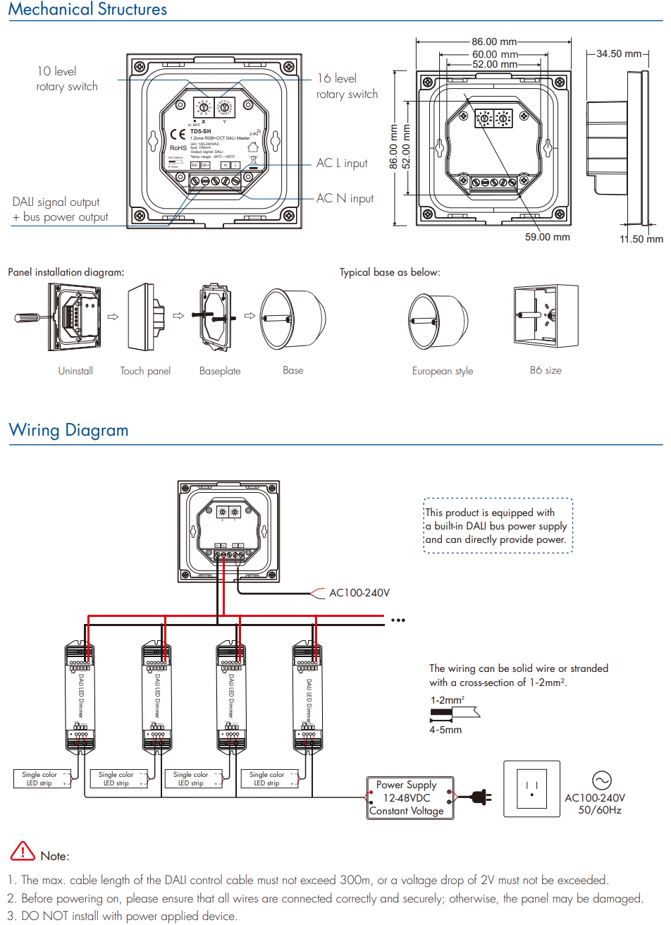 LED Waterproof DMX512 and RDM Decoder - 4 Channel - 5 Amp - 12-36V - Digital Display - DS-WDMX45