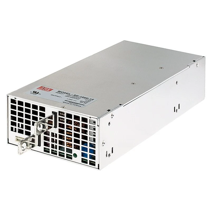 Mean Well 1000W LED Switching Power Supply - SE Series - Cooling Fan - Enclosed - 12 VDC